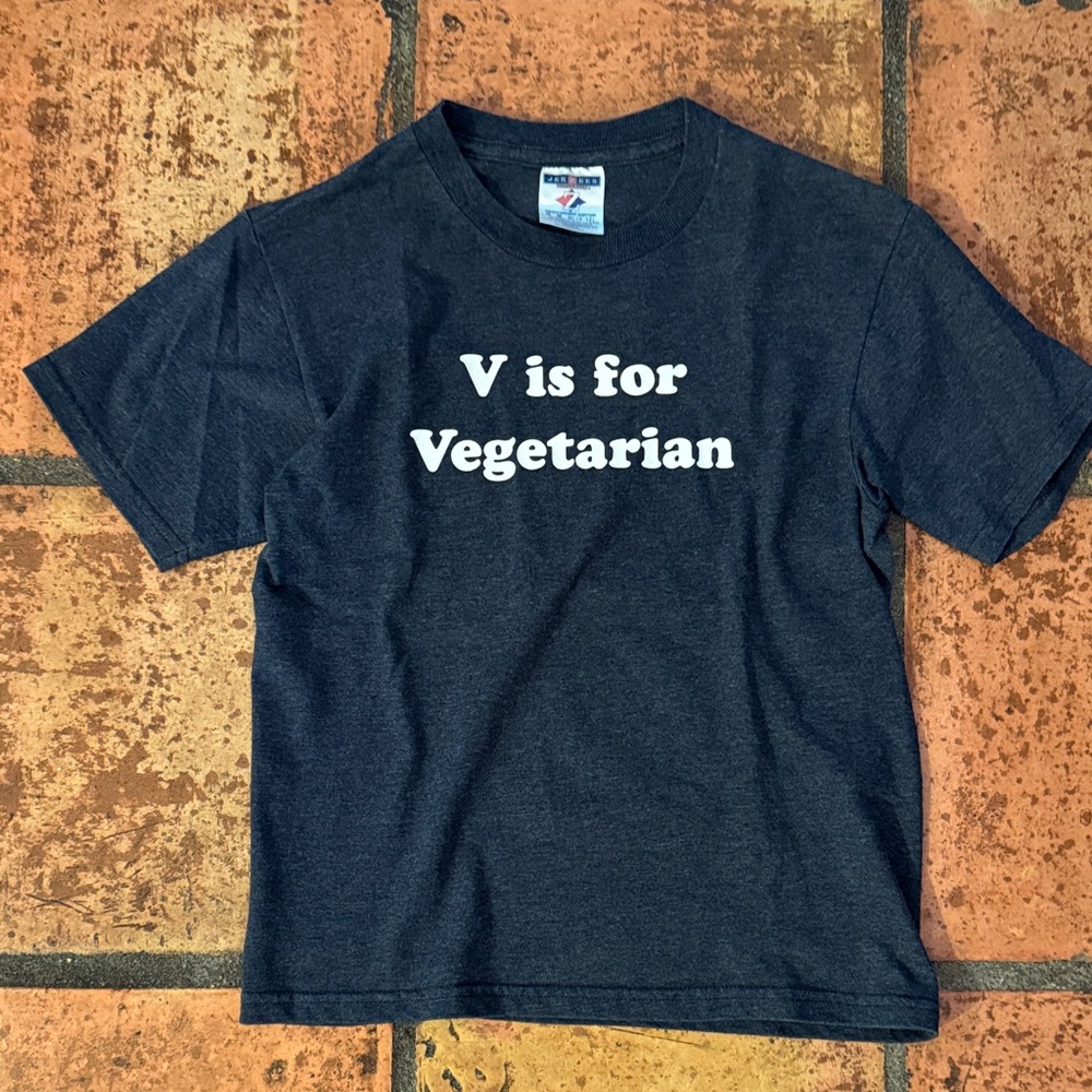 Navy 'V is for Vegetarian' Graphic Tee